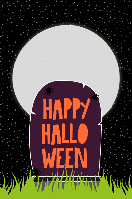 Halloween Ghost Grave ecard