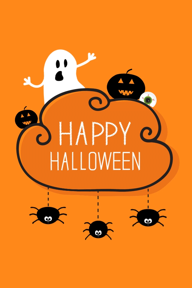 Happy Halloween Ghosts Spiders ecard