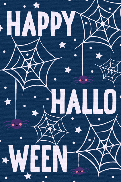 Happy Halloween Spider Webs ecard