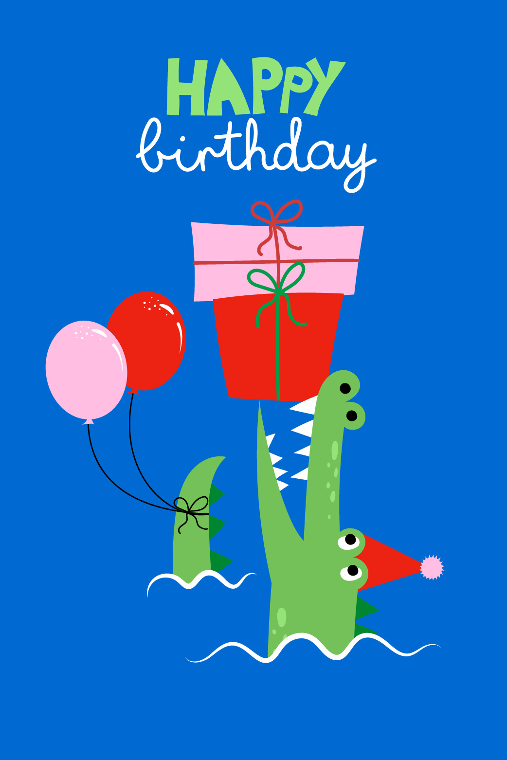 Alligator Birthday ecard