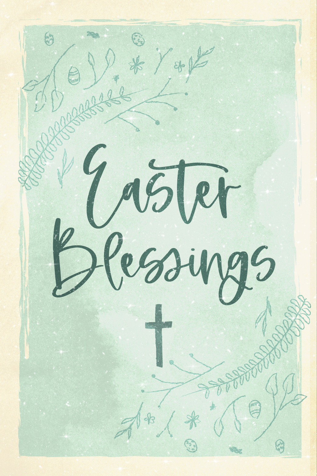 Easter Blessings Cross ecard