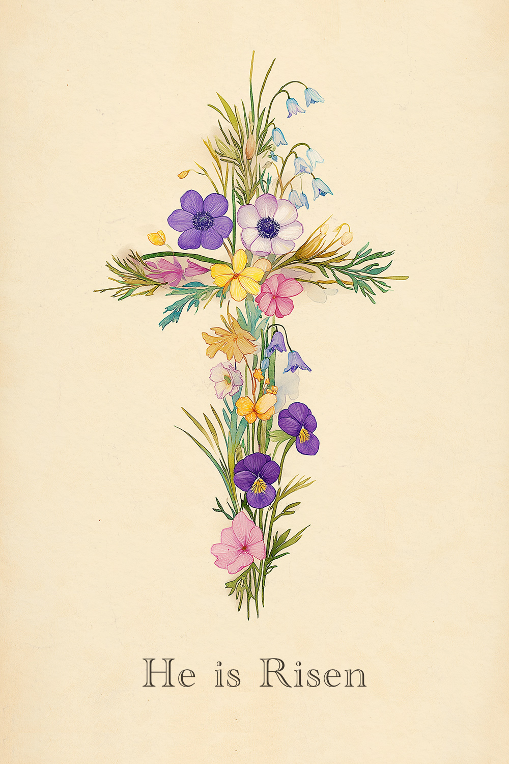 Flowers He Is Risen ecard