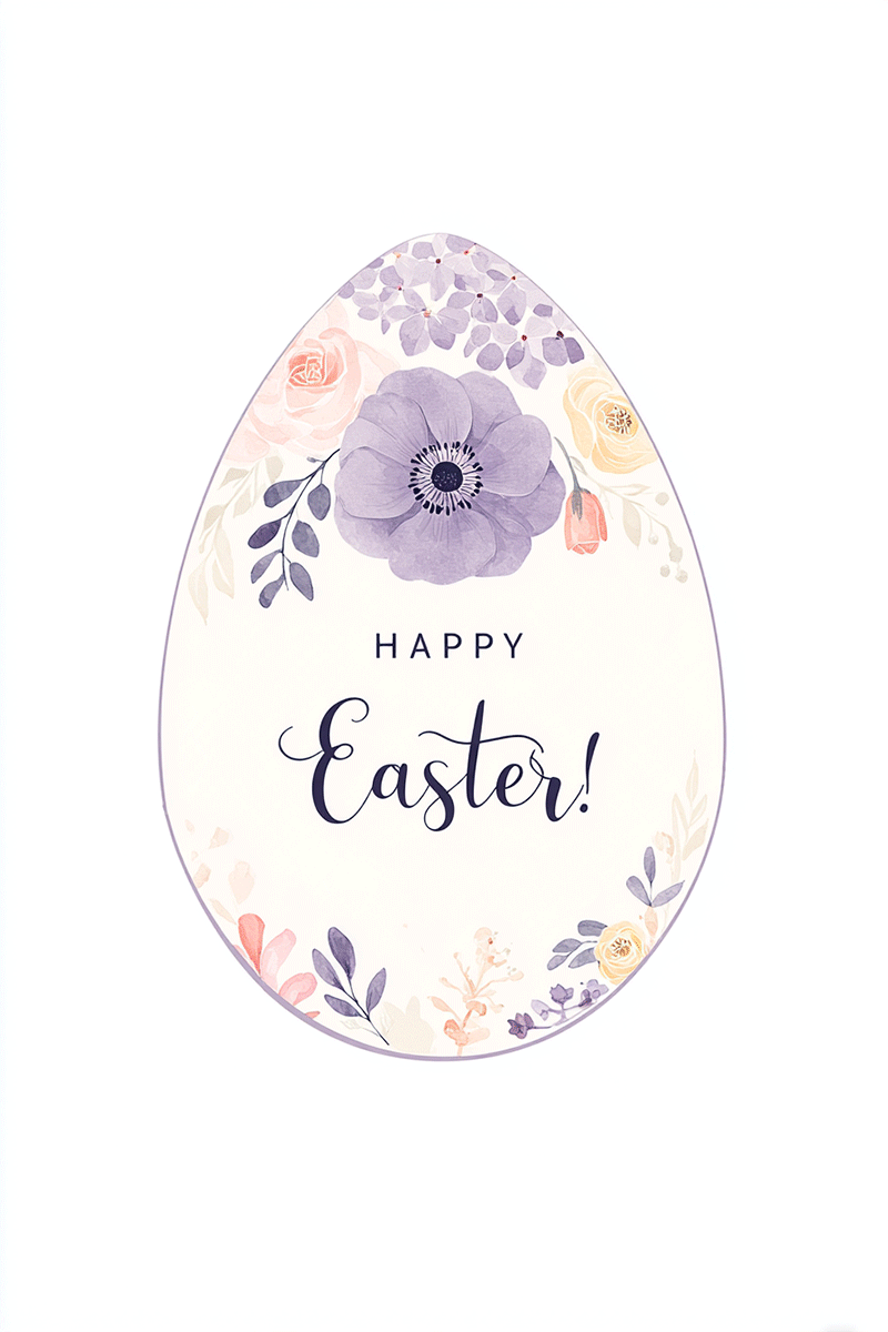 Floral Egg Easter ecard