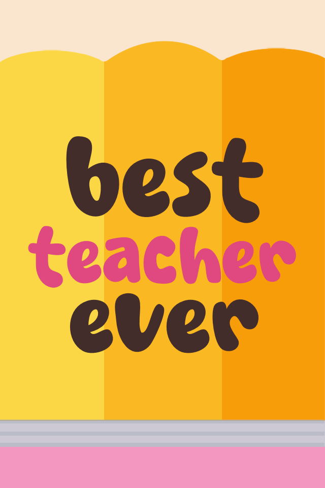 Best Teacher Ever Big Pencil ecard