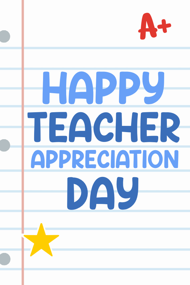 Notebook Paper Teacher Appreciation Day ecard