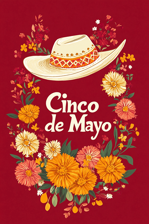 Flowers Sombrero  ecard