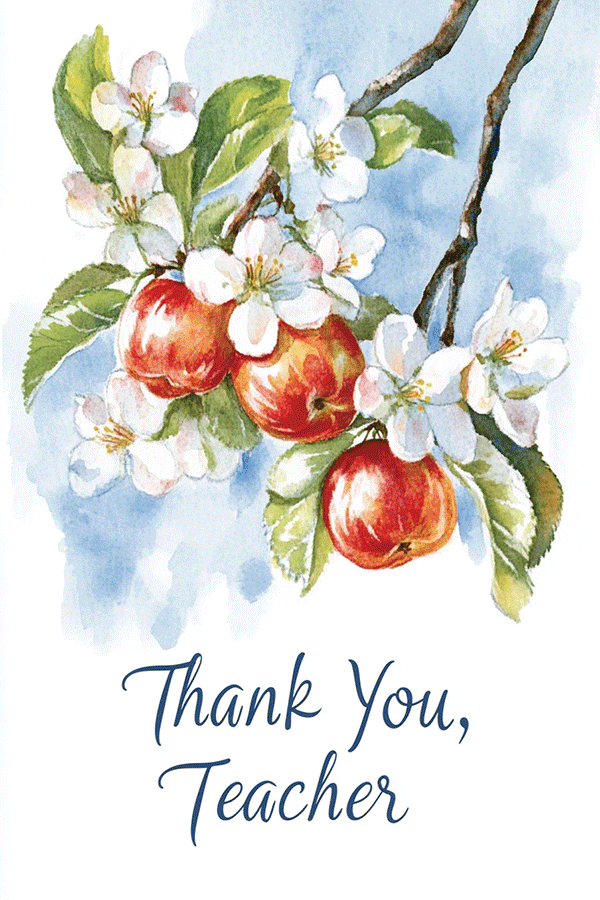 Apple Blossoms Thank You Teacher ecard