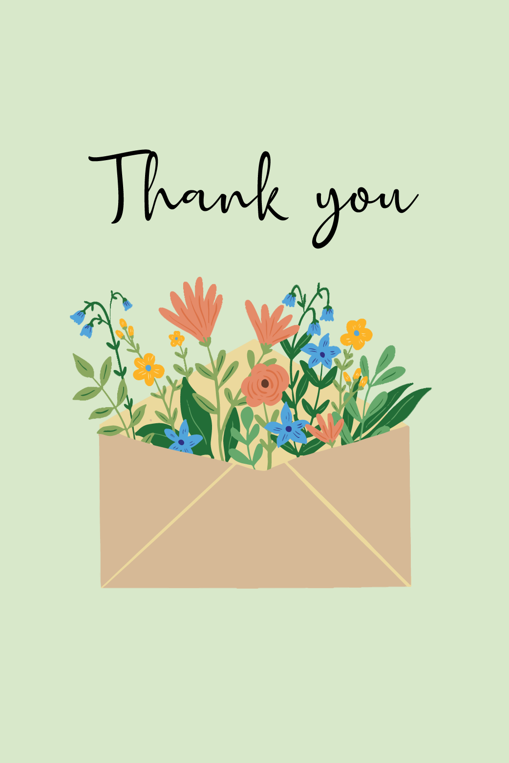 Thank You Envelope Flowers ecard