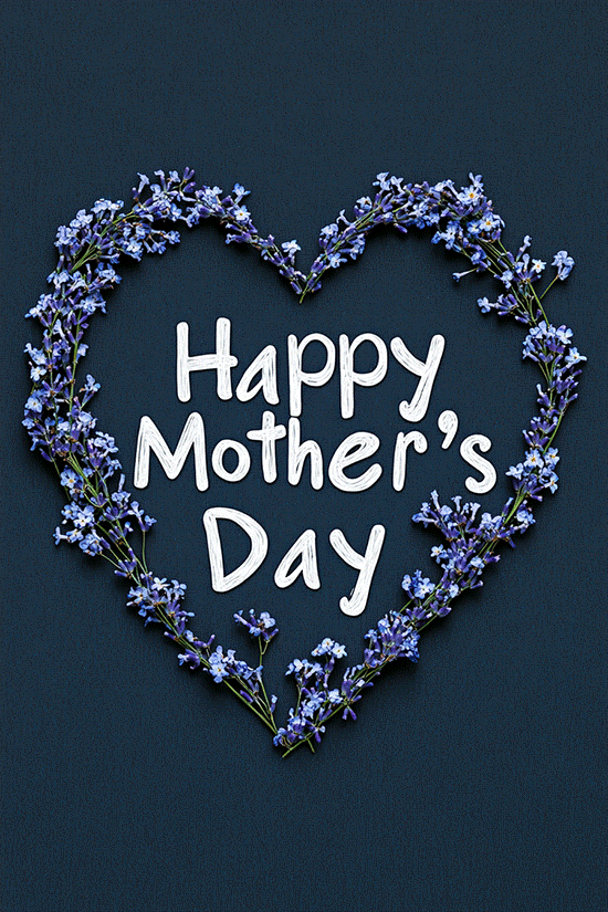 Blue Flower Heart ecard