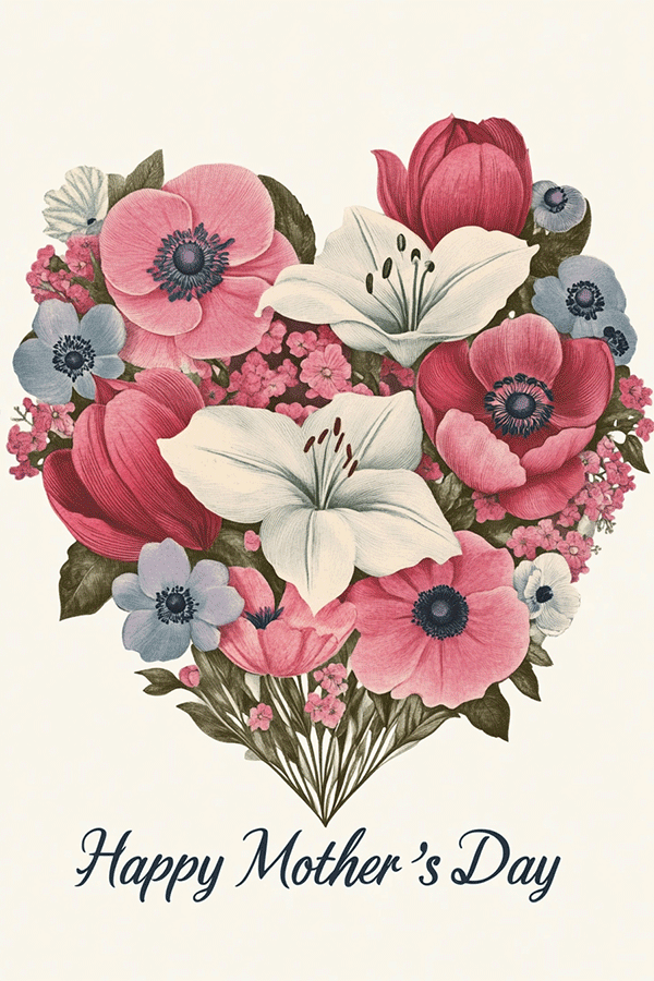 Heart Flowers Mothers Day ecard