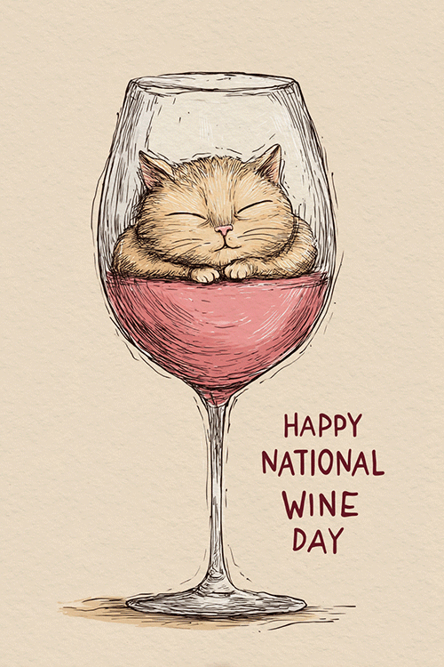 Cat Wine Day ecard