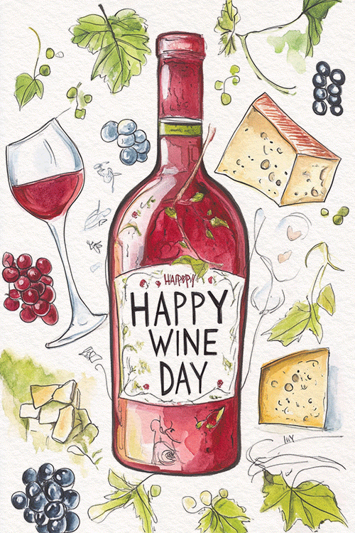 Wine Bottle & Cheese ecard