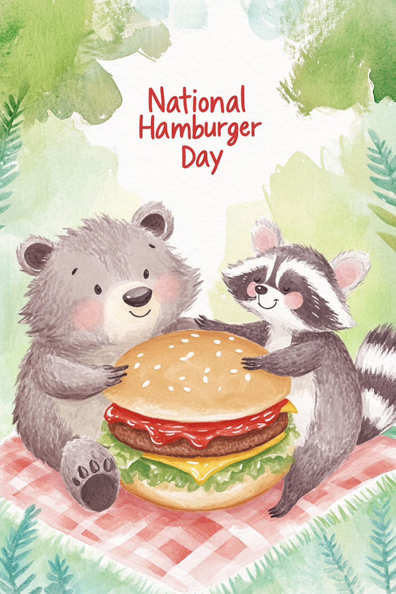 Hamburger Day Critters ecard