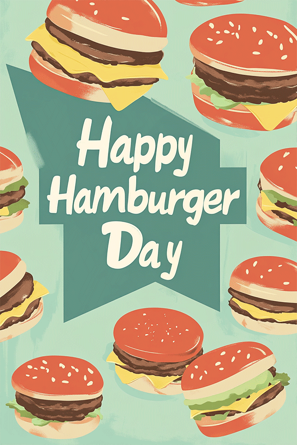 Hamburgers Falling ecard