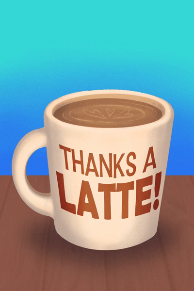Thanks A Latte Coffee Cup ecard