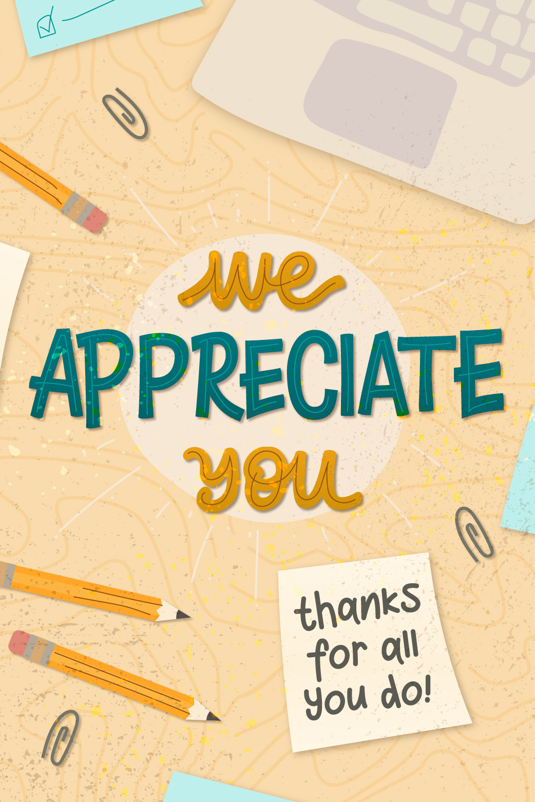 We Appreciate You Desk ecard