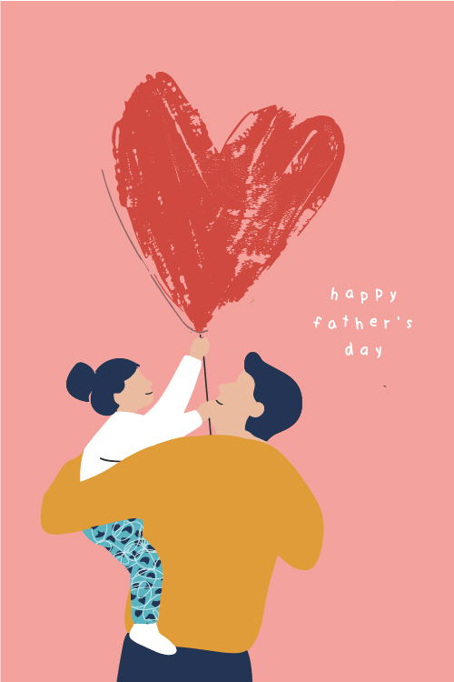 Heart Balloon Father's Day ecard