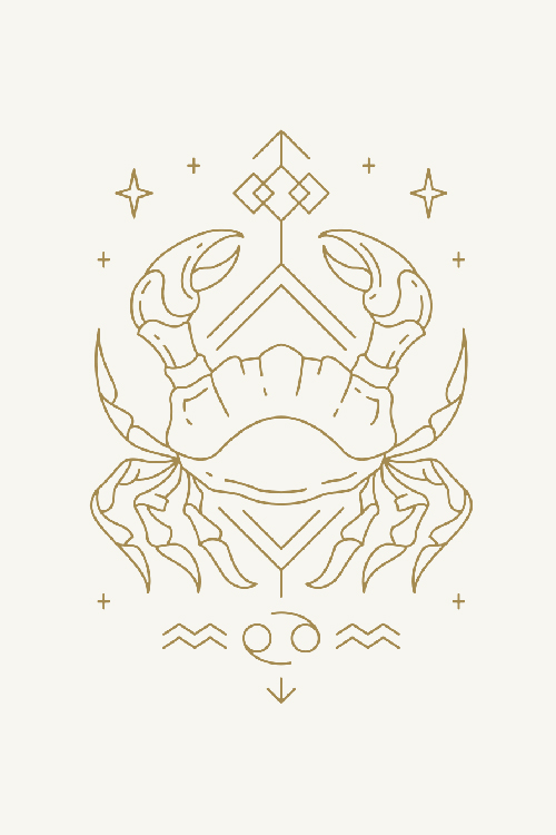 Crab Cancer White ecard