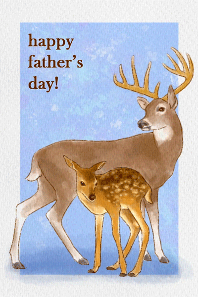 Buck and Fawn ecard