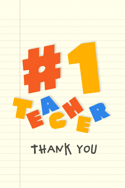 #1 Teacher Thanks ecard