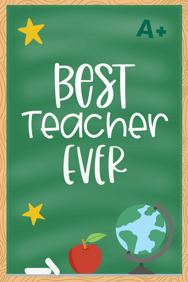 Best Teacher Chalk Board ecard