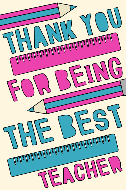 Best Teacher Thank You ecard