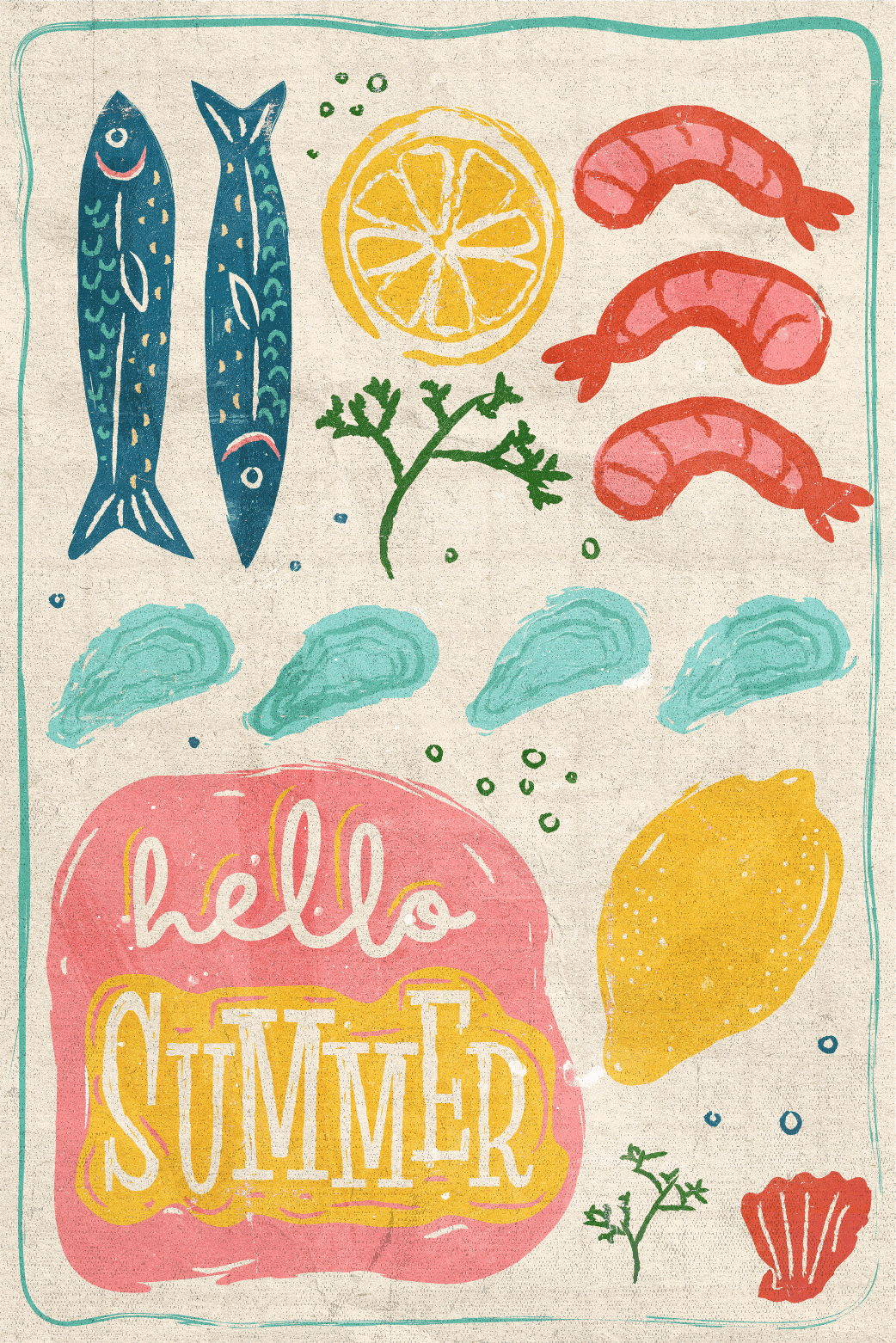 Hello Summer Fish ecard