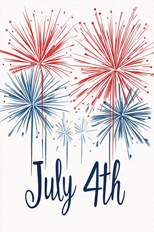 Fireworks July 4th ecard
