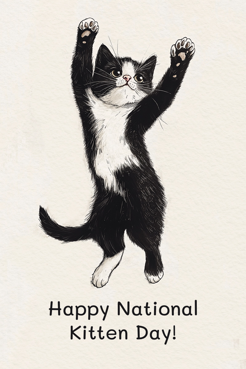 Black And White Kitten ecard