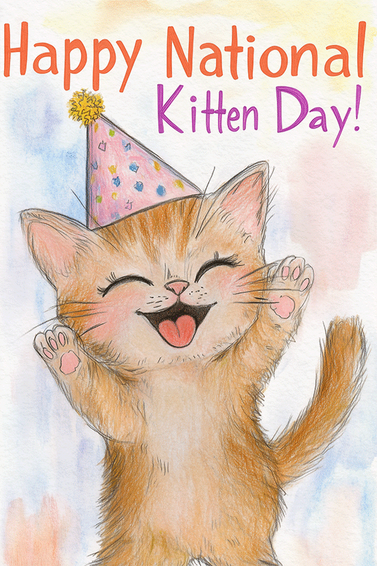 Watercolor Kitten ecard