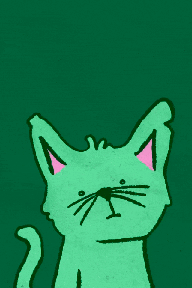 Green Kitten ecard