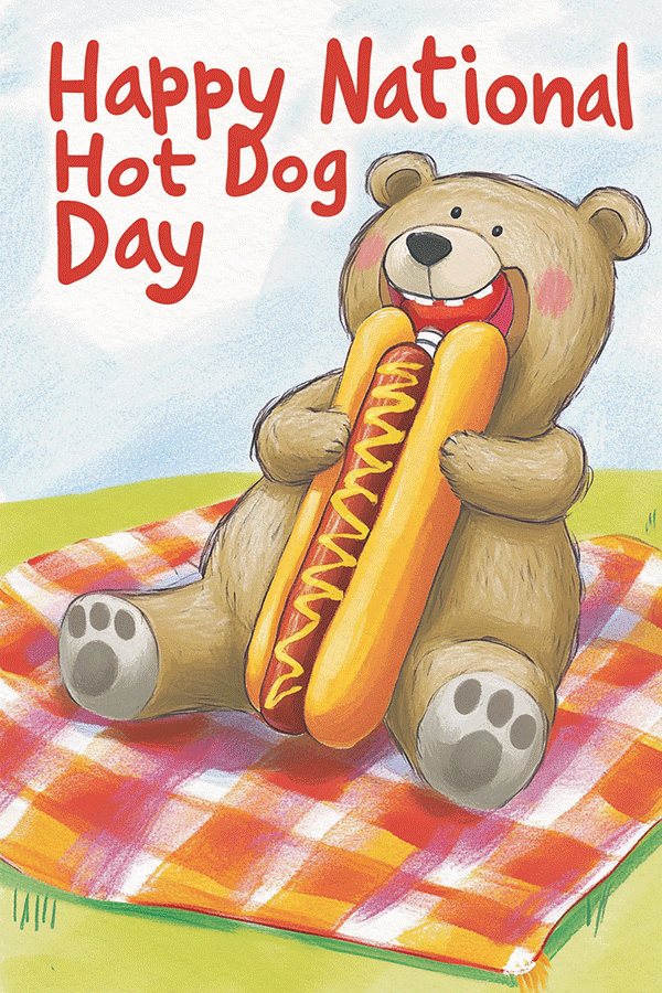 Hot Dog Bear ecard