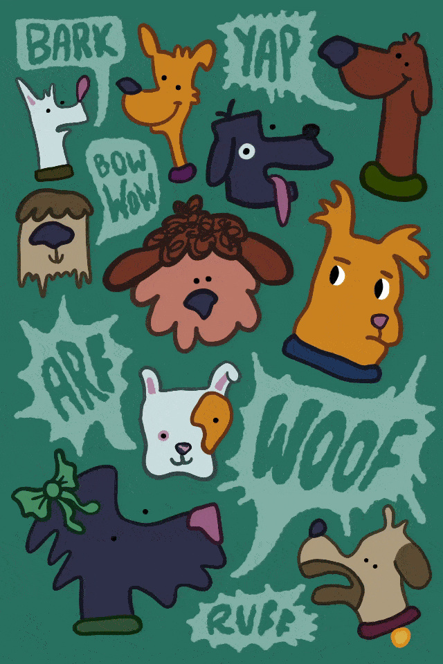 Bark Woof Arf ecard
