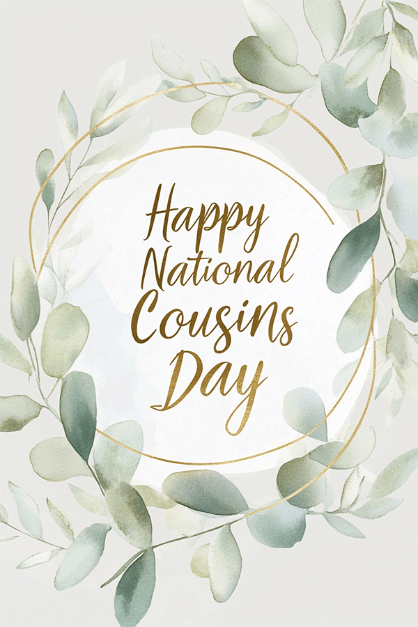Cousins Day Leaves ecard