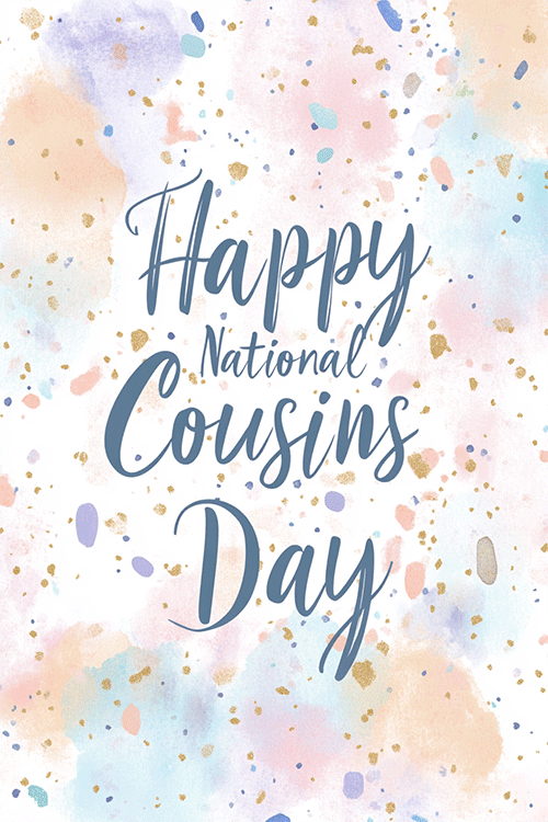 Watercolor Cousins Day ecard