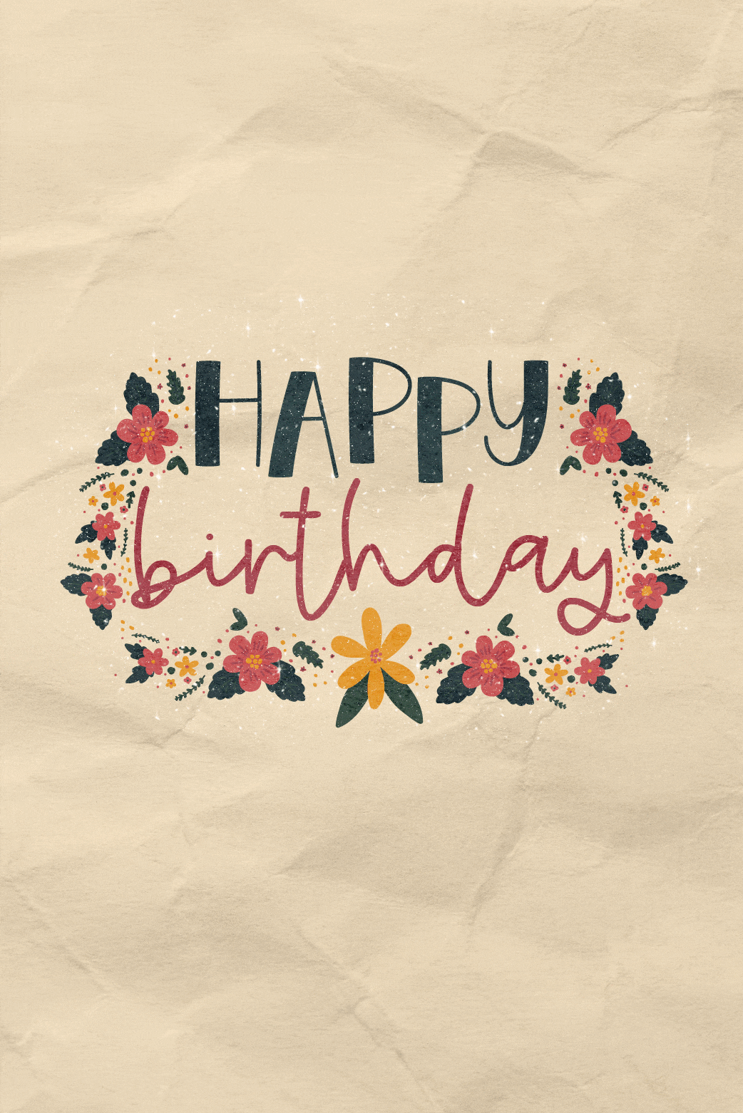 Birthday Flower Banner ecard