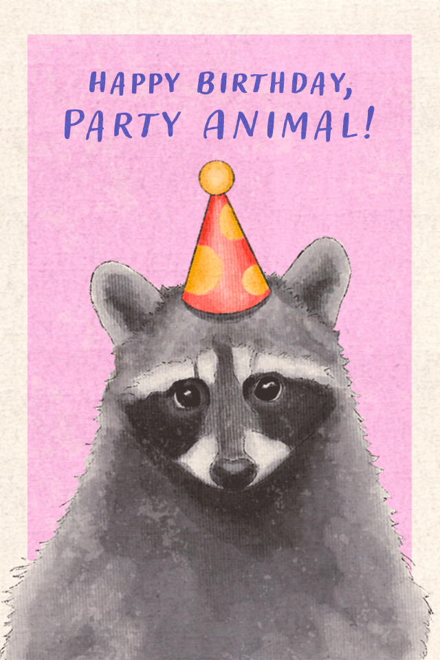 Raccoon Party Animal ecard