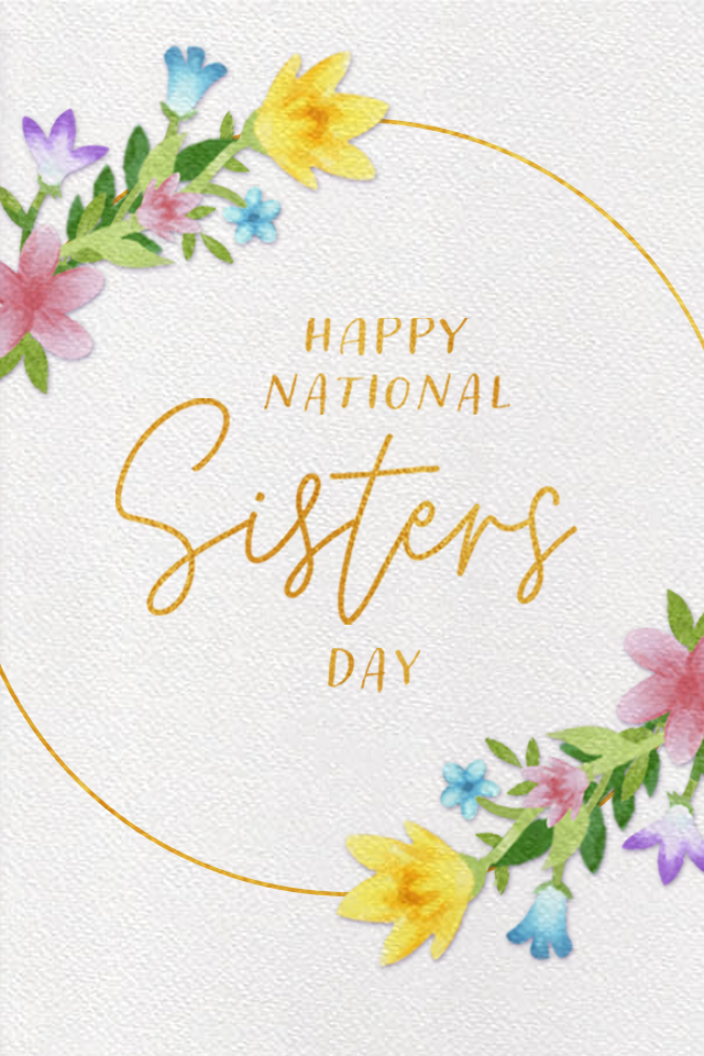 Sister Floral Wreath ecard