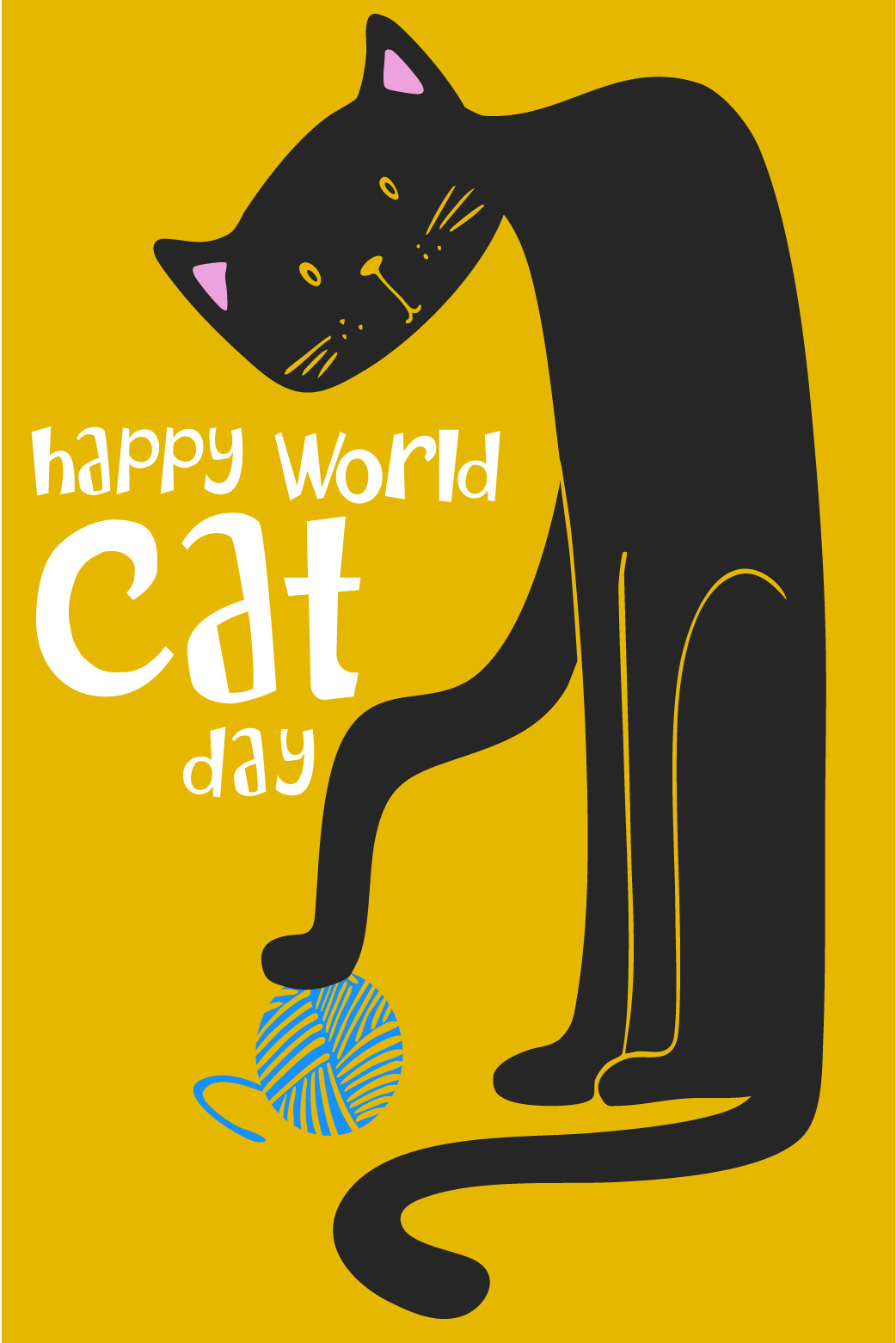 Yellow World Cat ecard