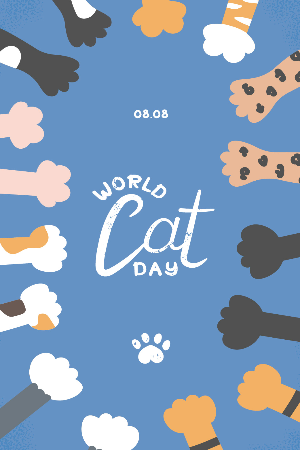 Cat Day Paw Circle ecard