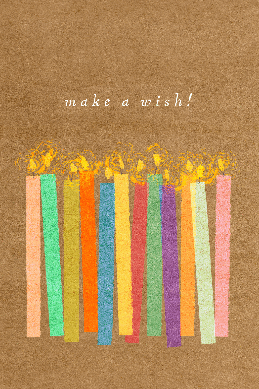 Colorful Candles Make A Wish ecard