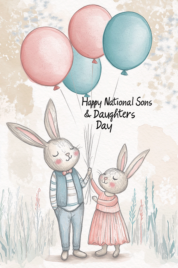 Bunny Son and Daughter ecard