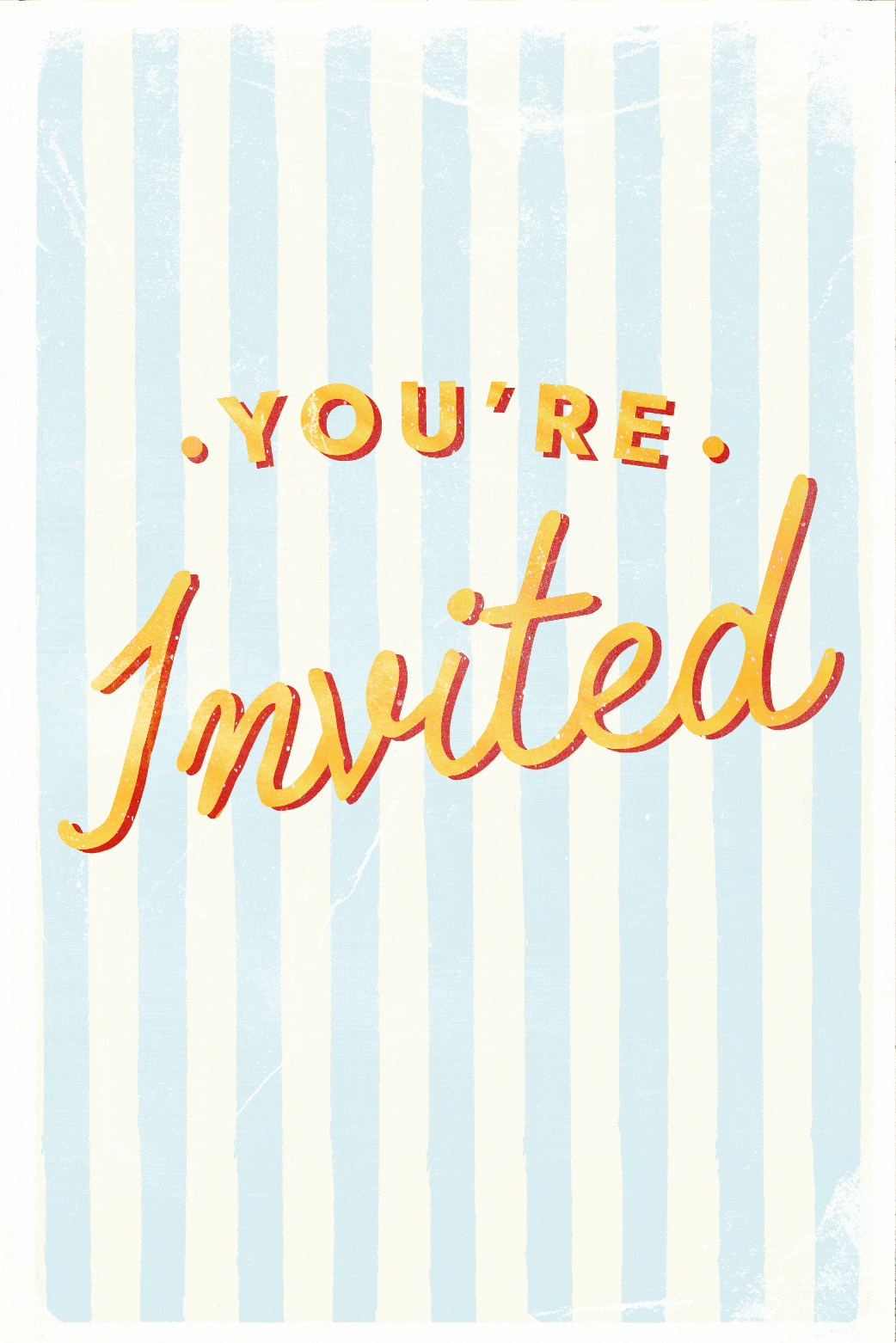 Blue Stripes Invitation ecard