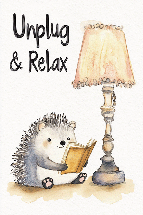 Hedgehog Unplug  ecard