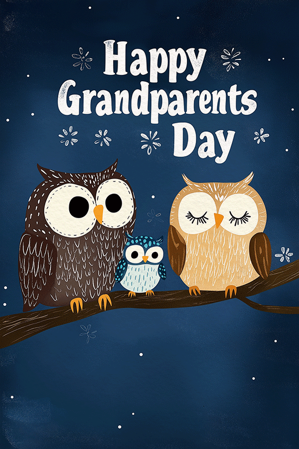 Owls Grandparents Day ecard
