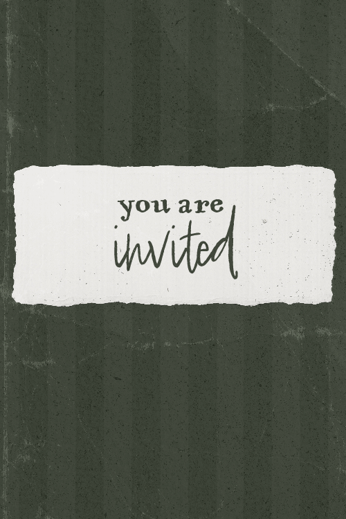 You're Invited Green Stripes ecard