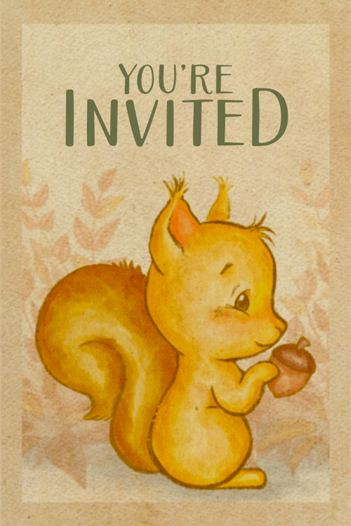Squirrel Invitation ecard