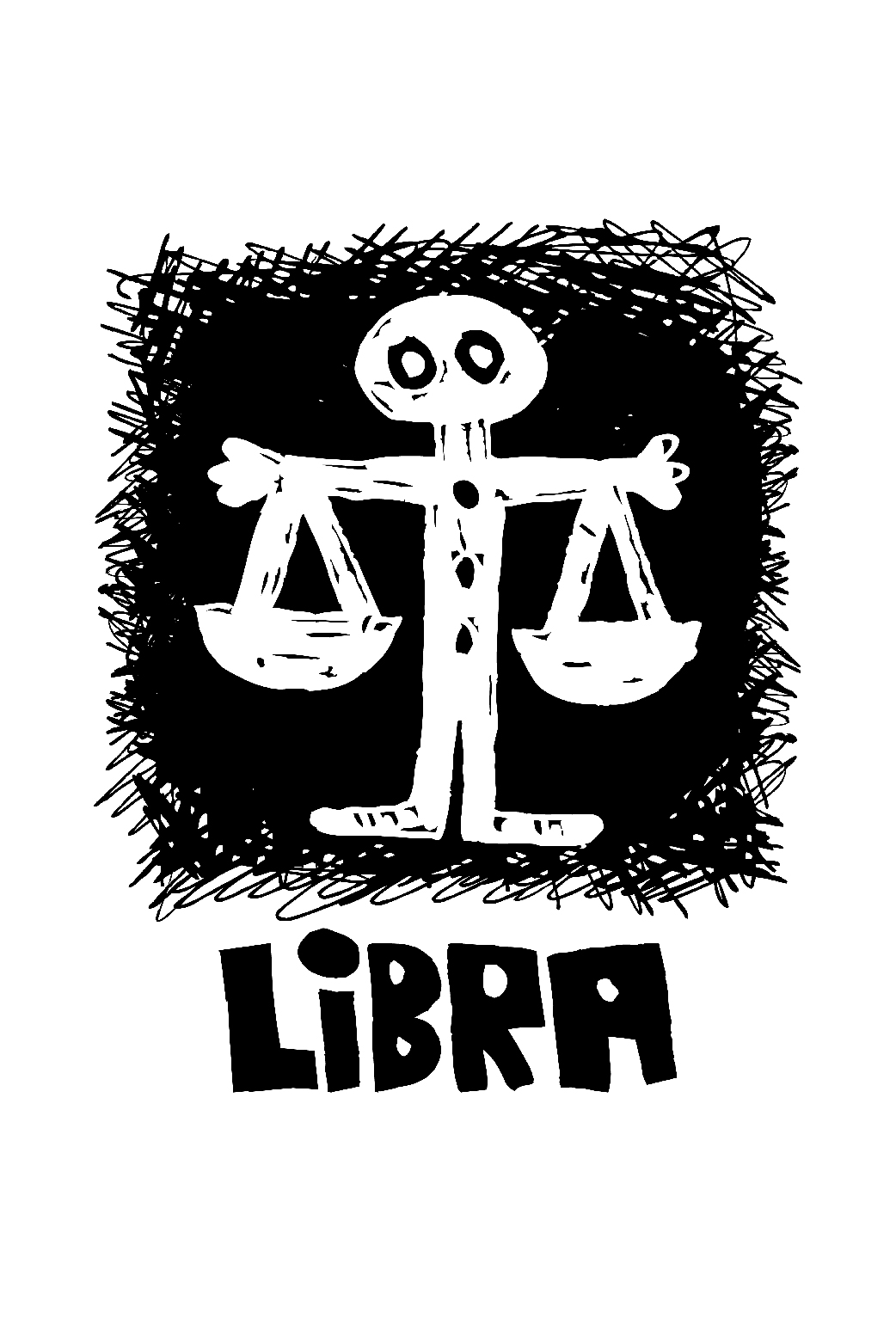 Libra Scribble ecard