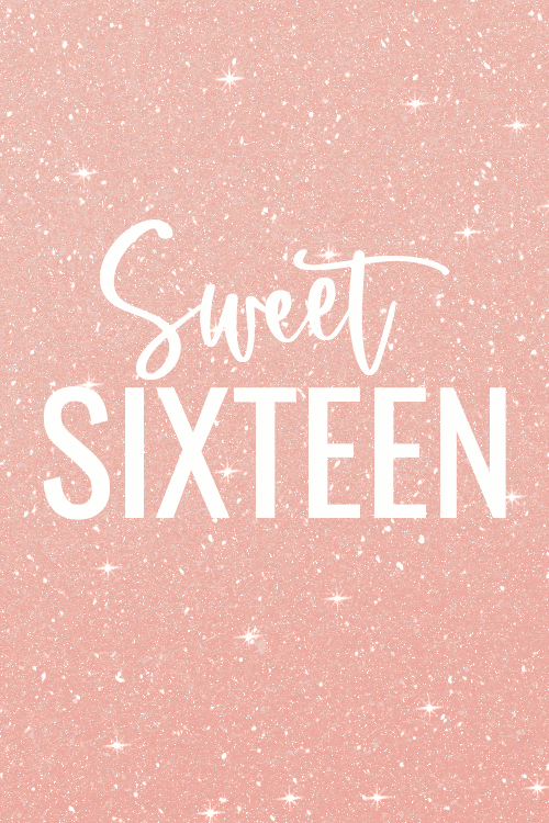 Pink Glitter Sweet Sixteen ecard