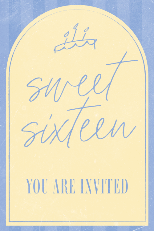 Yellow Sweet Sixteen ecard
